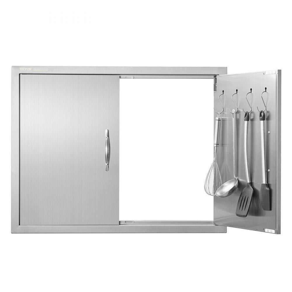 VEVOR BBQ Access Door, 31W x 24H Inch Double Outdoor Kitchen Door, Stainless Steel Flush Mount Door, Double Wall