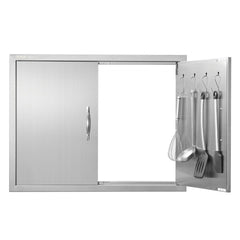 VEVOR BBQ Access Door, 31W x 24H Inch Double Outdoor Kitchen Door, Stainless Steel Flush Mount Door, Double Wall