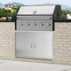 VEVOR BBQ Access Door, 39W x 26H Inch Double Outdoor Kitchen Door, Stainless Steel Flush Mount Door, Wall Vertical Door