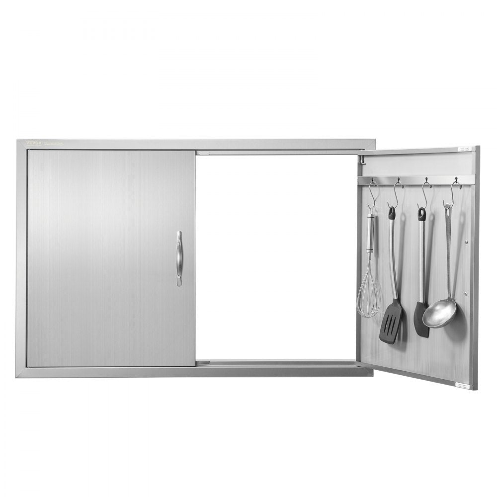 VEVOR BBQ Access Door, 39W x 26H Inch Double Outdoor Kitchen Door, Stainless Steel Flush Mount Door, Wall Vertical Door