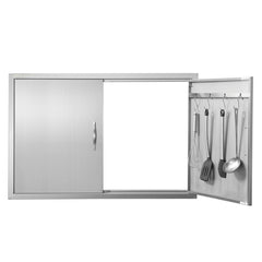 VEVOR BBQ Access Door, 39W x 26H Inch Double Outdoor Kitchen Door, Stainless Steel Flush Mount Door, Wall Vertical Door