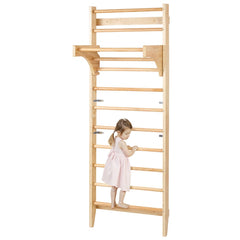 VEVOR Swedish Ladder Wall Gym, 10-Level Solid Wood Indoor Jungle Gym, 220lbs Loading Indoor Playground Climbing Ladder
