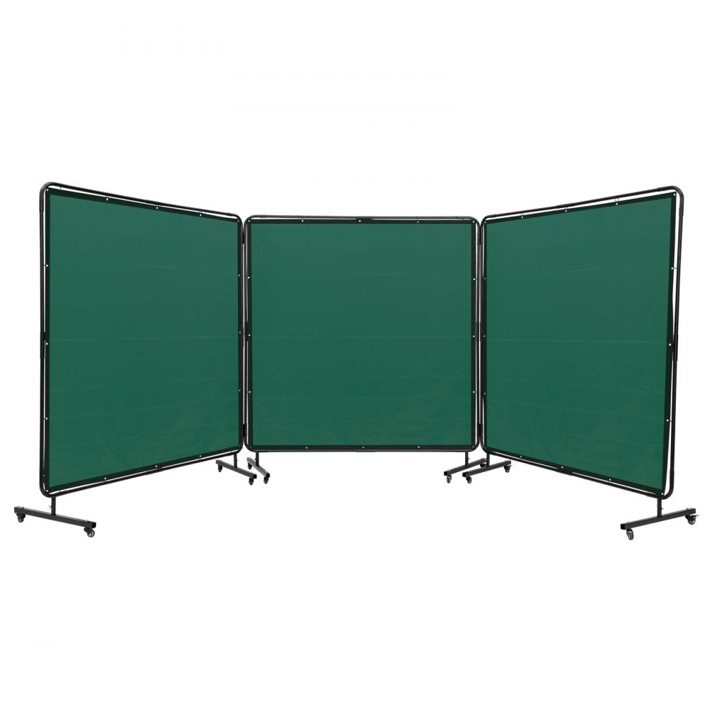 VEVOR Welding Screen with Frame, 6' x 6' 3 Panel Welding Curtain Screens, Flame-Resistant Vinyl Welding Protection