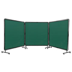 VEVOR Welding Screen with Frame, 6' x 6' 3 Panel Welding Curtain Screens, Flame-Resistant Vinyl Welding Protection