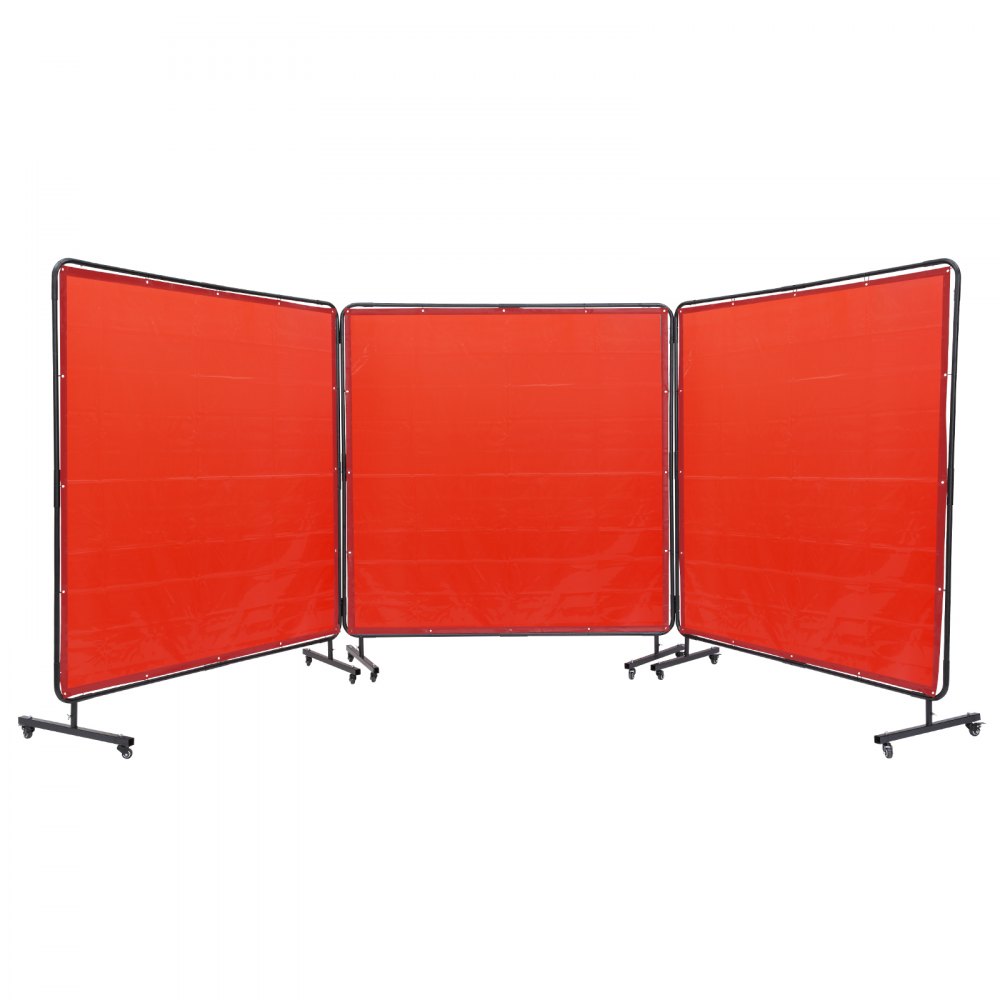 VEVOR Welding Screen with Frame, 6' x 6' 3 Panel Welding Curtain Screens, Flame-Resistant Vinyl Welding Protection
