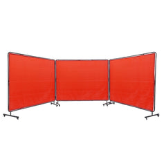 VEVOR Welding Screen with Frame, 6' x 8' 3 Panel Welding Curtain Screens, Flame-Resistant Vinyl Welding Protection
