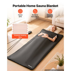 VEVOR Infrared Sauna Blanket with Armholes, 71 x 32 in Portable Sauna Bag, Even Heating for Home Detox & Relaxation
