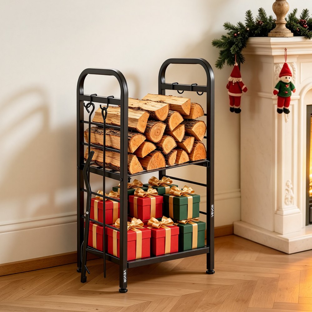 VEVOR Firewood Rack 15.75 Inch Heavy Duty Indoor Fire Wood Storage Holder, for Fireplace Patio Deck, 550 lbs Load