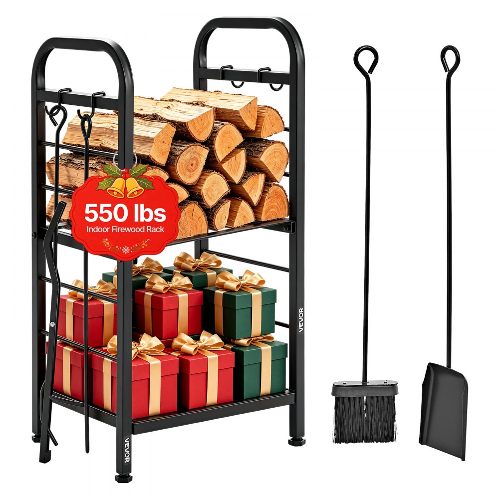 VEVOR Firewood Rack 15.75 Inch Heavy Duty Indoor Fire Wood Storage Holder, for Fireplace Patio Deck, 550 lbs Load