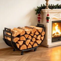 VEVOR Firewood Rack 31.69 Inch Heavy Duty Indoor Fire Wood Storage Holder, for Fireplace Patio Deck, 180 lbs Load