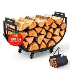 VEVOR Firewood Rack 31.69 Inch Heavy Duty Indoor Fire Wood Storage Holder, for Fireplace Patio Deck, 180 lbs Load