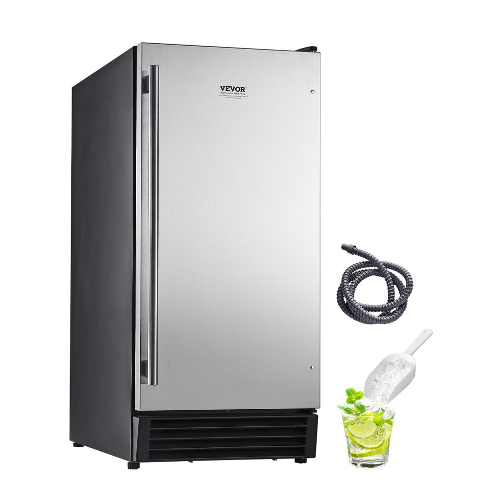 VEVOR Undercounter Built-in Ice Maker, 50 Lbs/Day Under Counter Ice Maker Machine with Drain Pump Reversible Door