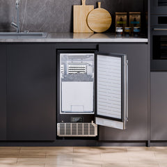 VEVOR Undercounter Built-in Ice Maker, 80 Lbs/Day Under Counter Ice Maker Machine with Reversible Door Stainless Steel