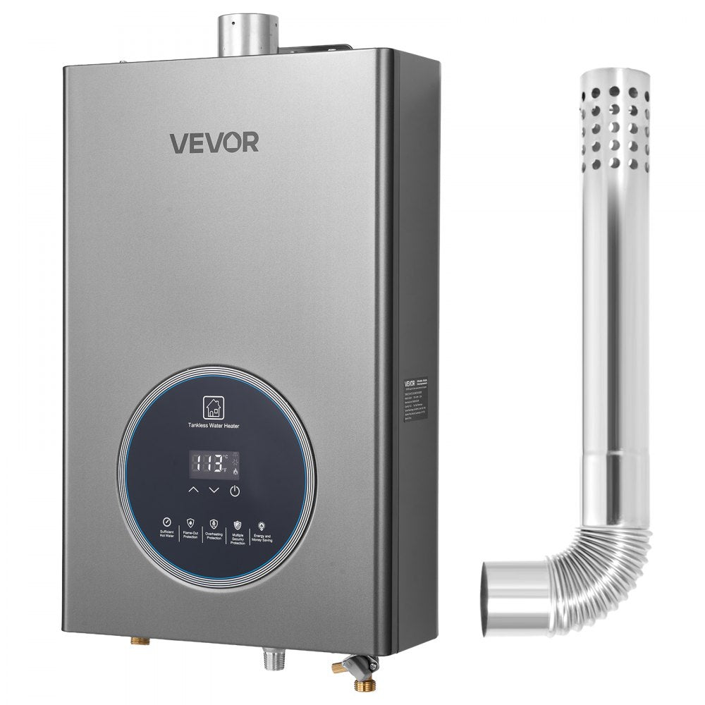 VEVOR Propane Tankless Water Heater, 4.3Gal Indoor 100000 BTU Instant Hot Water Heater, Smart Temperature Control &