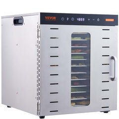 VEVOR Food Dehydrator Machine, 10 Stainless Steel Trays, 1000W Electric Food Dryer with Digital Adjustable Timer &
