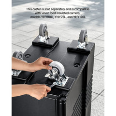 VEVOR Caster Wheels, 5 Inch Heavy Duty Casters, Compatible with VEVOR Insulated Food Pan Carrier, Set of 4 (2 Swivel