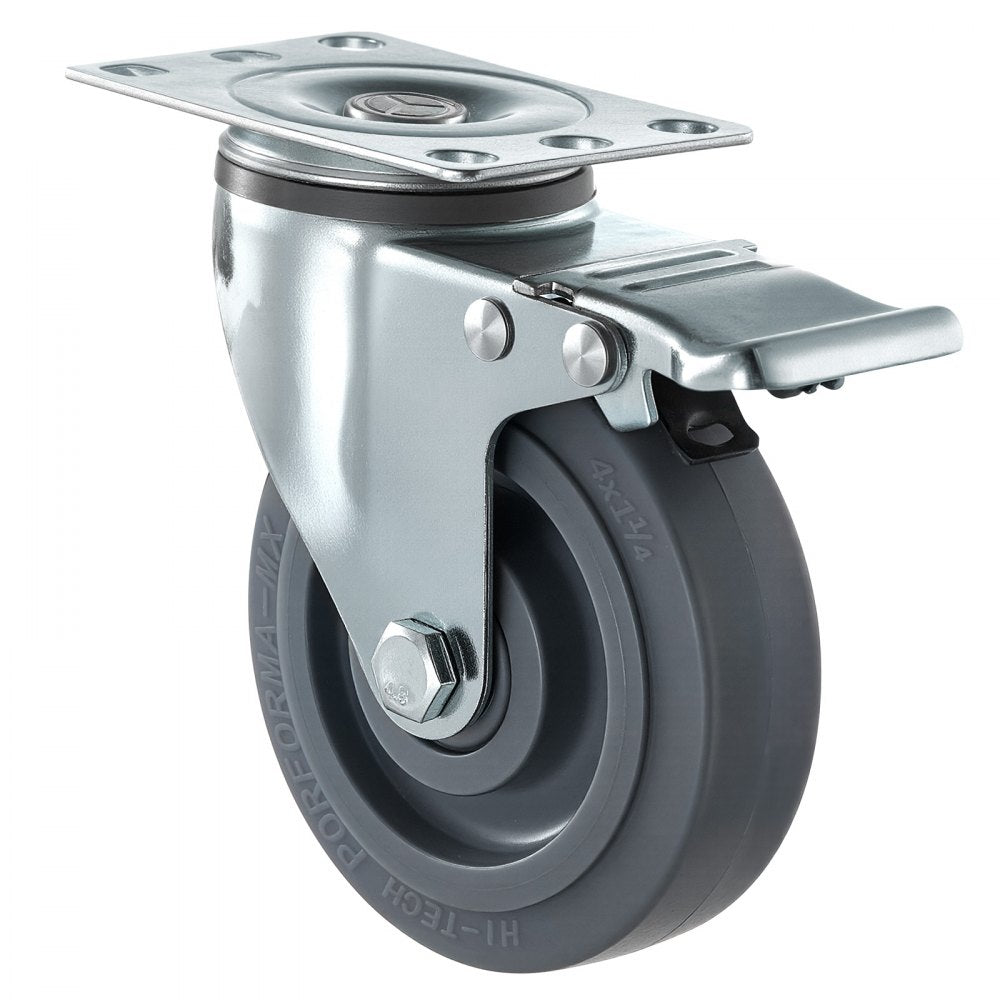 VEVOR Caster Wheels, 5 Inch Heavy Duty Casters, Compatible with VEVOR Insulated Food Pan Carrier, Set of 4 (2 Swivel