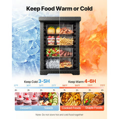 VEVOR Insulated Food Pan Carrier, 82 Qt Hot Box for Catering, LLDPE Food Box Carrier with Double Buckles, Front Loading