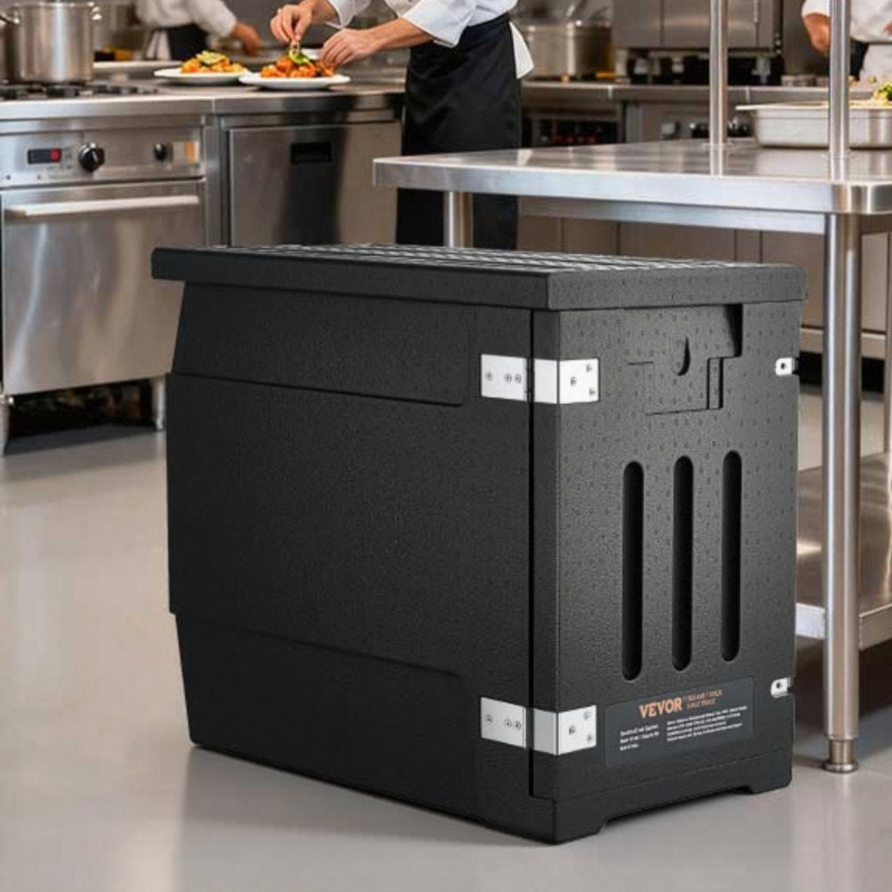 VEVOR Insulated Food Pan Carrier, 82 Qt Hot Box for Catering, LLDPE Food Box Carrier with Double Buckles, Front Loading