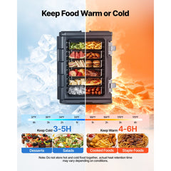 VEVOR Insulated Food Pan Carrier, 95 Qt Non-Electrical Food Warmer, with Wheel & 304 Stainless Steel Latch, LLDPE