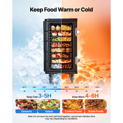 VEVOR Insulated Food Pan Carrier, 127 Qt Non-Electrical Food Warmer, with Swivel Wheel & 304 Stainless Steel Latch