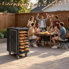 VEVOR Insulated Food Pan Carrier, 127 Qt Non-Electrical Food Warmer, with Swivel Wheel & 304 Stainless Steel Latch