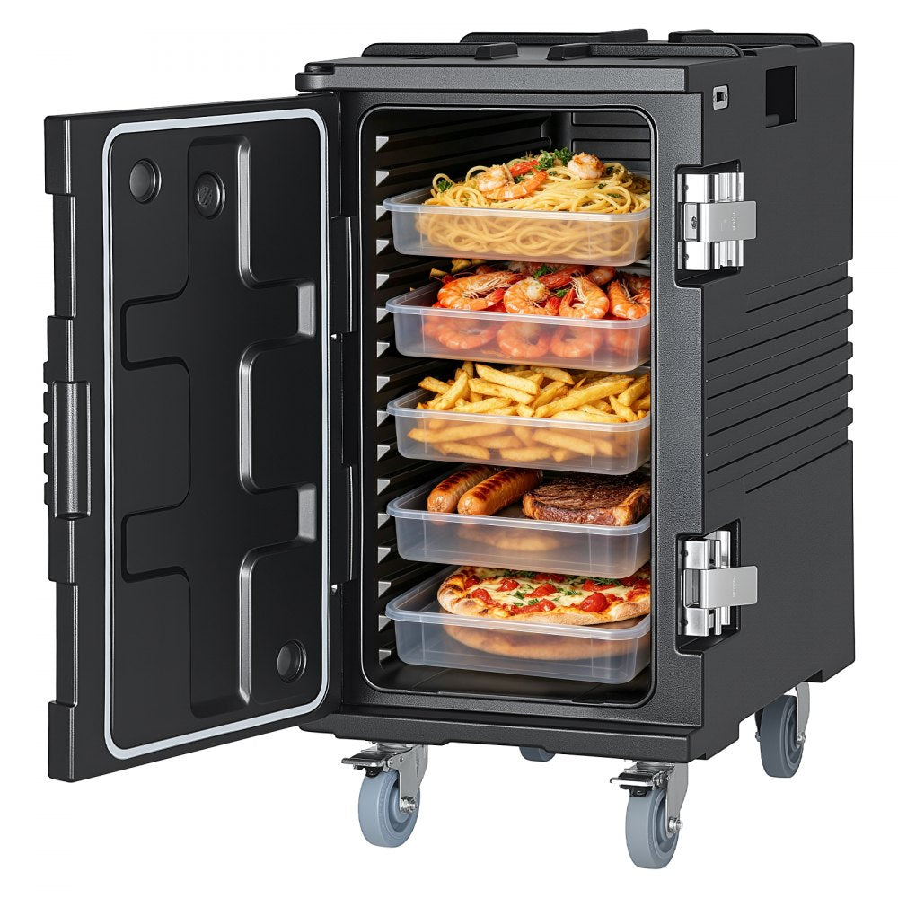 VEVOR Insulated Food Pan Carrier, 127 Qt Non-Electrical Food Warmer, with Swivel Wheel & 304 Stainless Steel Latch
