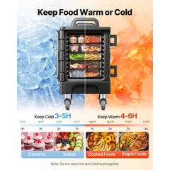 VEVOR Insulated Food Pan Carrier, 81 Qt Hot Box for Catering, Food Box Carrier with Double Buckles, Front Loading Food