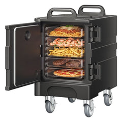 VEVOR Insulated Food Pan Carrier, 81 Qt Hot Box for Catering, Food Box Carrier with Double Buckles, Front Loading Food