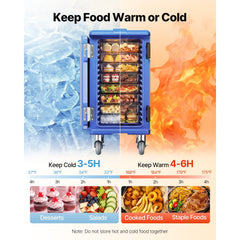 VEVOR Insulated Food Pan Carrier, 127 Qt Hot Box for Catering, Food Box Carrier with Double Buckles, Front Loading Food