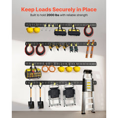 VEVOR E-Track Tie-Down Rails, 4 Pack, 7.7 ft E Track Rails Secures Cargo & Heavy Loads Up to 2,000 lbs, Trailer