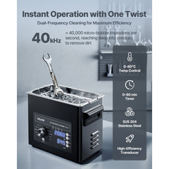 VEVOR 3L Ultrasonic Cleaner, Professional Ultrasonic Cleaner Machine with Knob Control, Stainless Steel Cleaning