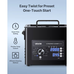 VEVOR 3L Ultrasonic Cleaner, Professional Ultrasonic Cleaner Machine with Knob Control, Stainless Steel Cleaning