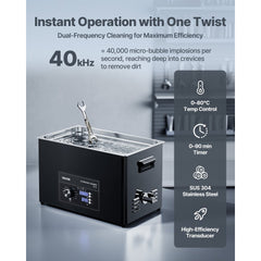 VEVOR 30L Ultrasonic Cleaner, Professional Ultrasonic Cleaner Machine with Knob Control, Stainless Steel Cleaning