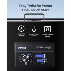 VEVOR 30L Ultrasonic Cleaner, Professional Ultrasonic Cleaner Machine with Knob Control, Stainless Steel Cleaning