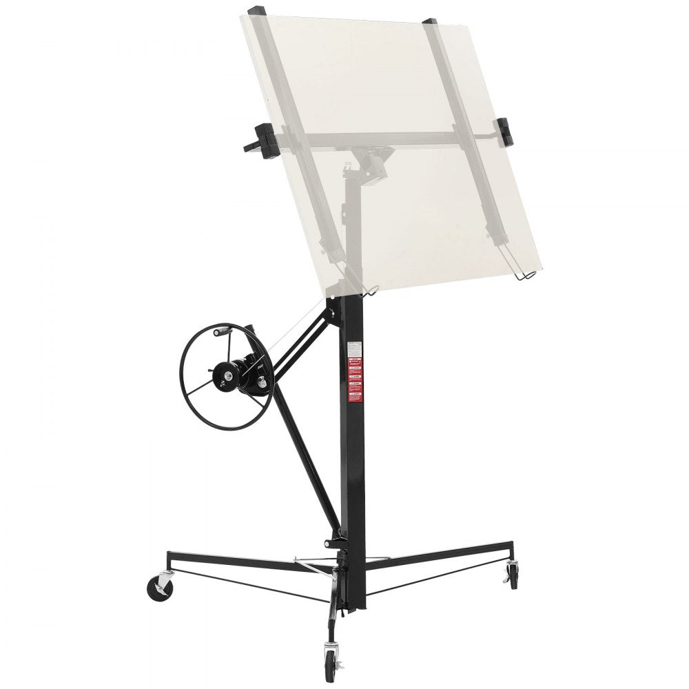 VEVOR 11ft Drywall Lift, Heavy-Duty 150 lbs Sheetrock Hoist with Adjustable Telescoping Arm, Lockable Wheels, Drywall