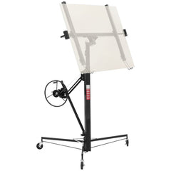 VEVOR 11ft Drywall Lift, Heavy-Duty 150 lbs Sheetrock Hoist with Adjustable Telescoping Arm, Lockable Wheels, Drywall
