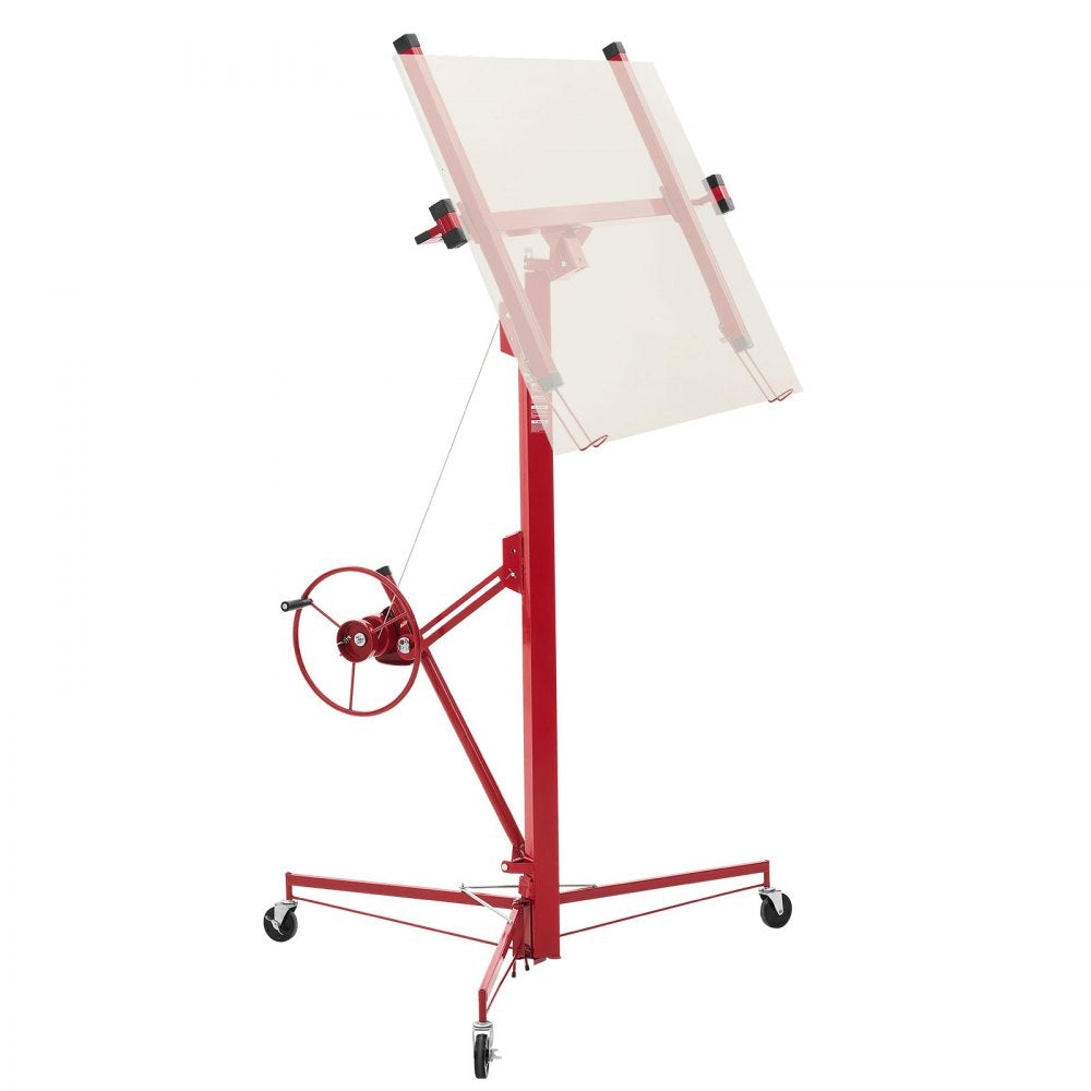 VEVOR 16ft Drywall Lift, Heavy-Duty 150 lbs Sheetrock Hoist with Adjustable Telescoping Arm, Lockable Wheels, Drywall