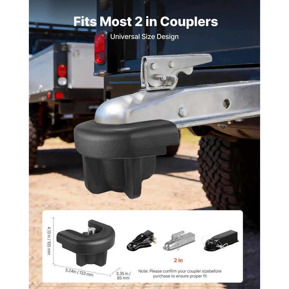VEVOR Trailer Hitch Lock, Compatible with 2 Inch Couplers, Heavy-Duty Anti-Theft Trailer Ball Lock with 3 Keys