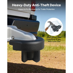 VEVOR Trailer Hitch Lock, Compatible with 2 Inch Couplers, Heavy-Duty Anti-Theft Trailer Ball Lock with 3 Keys