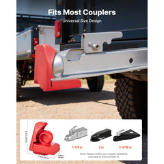 VEVOR Trailer Hitch Lock, Fits for 1-7/8 in, 2 in, 2-5/16 in Couplers, Heavy-Duty Anti-Theft Trailer Ball Lock with 3