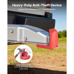 VEVOR Trailer Hitch Lock, Fits for 1-7/8 in, 2 in, 2-5/16 in Couplers, Heavy-Duty Anti-Theft Trailer Ball Lock with 3