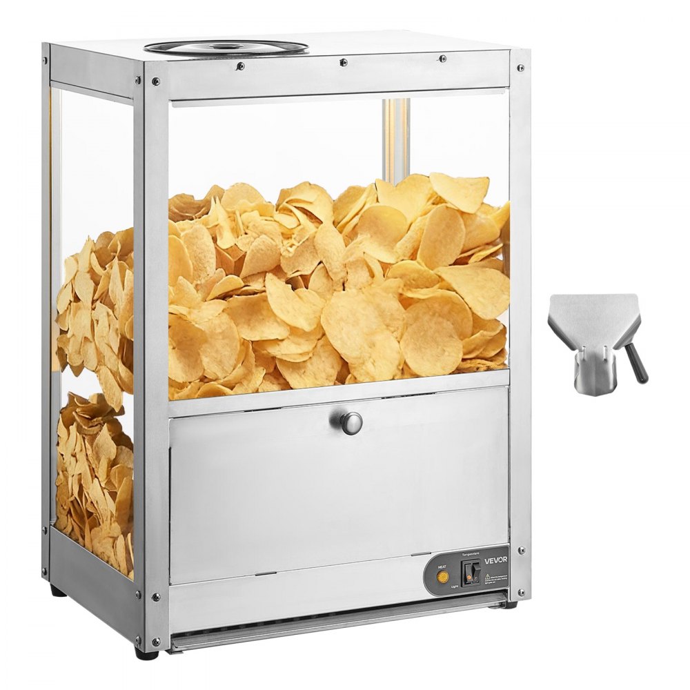 VEVOR Commercial Nacho Chip Warmer, 85QT Chip Warmer Machine with Heating Base and Warming Light, Nacho Machine with
