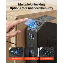 VEVOR Gun Safe, Slider Handgun Gun Safe with Screen, Fingerprint/Password/Key, 3-Way Quick Access Firearm Case Box with