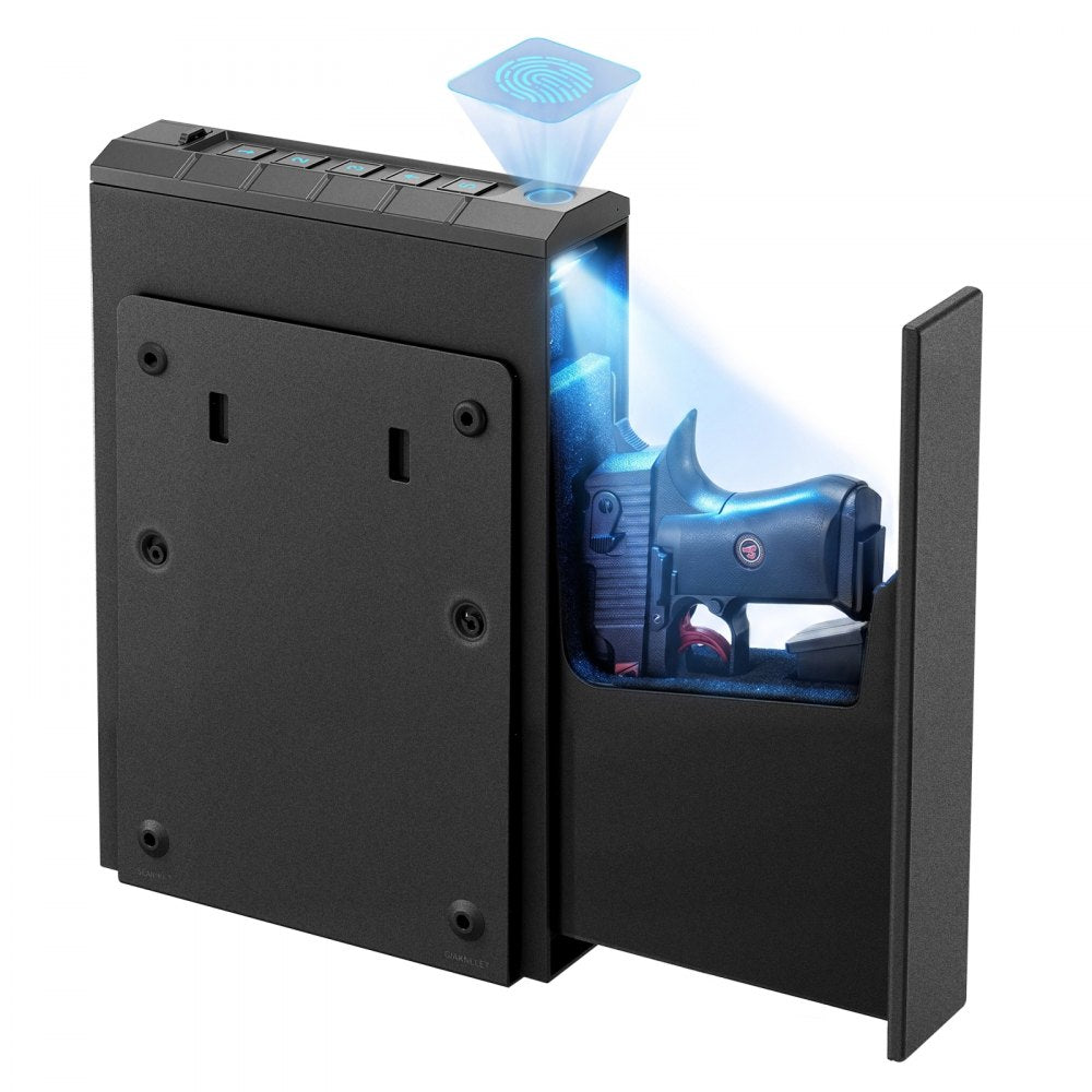 VEVOR Gun Safe, Slider Handgun Gun Safe with Fingerprint/Password/Key, 3-Way Quick Access Firearm Case Box with