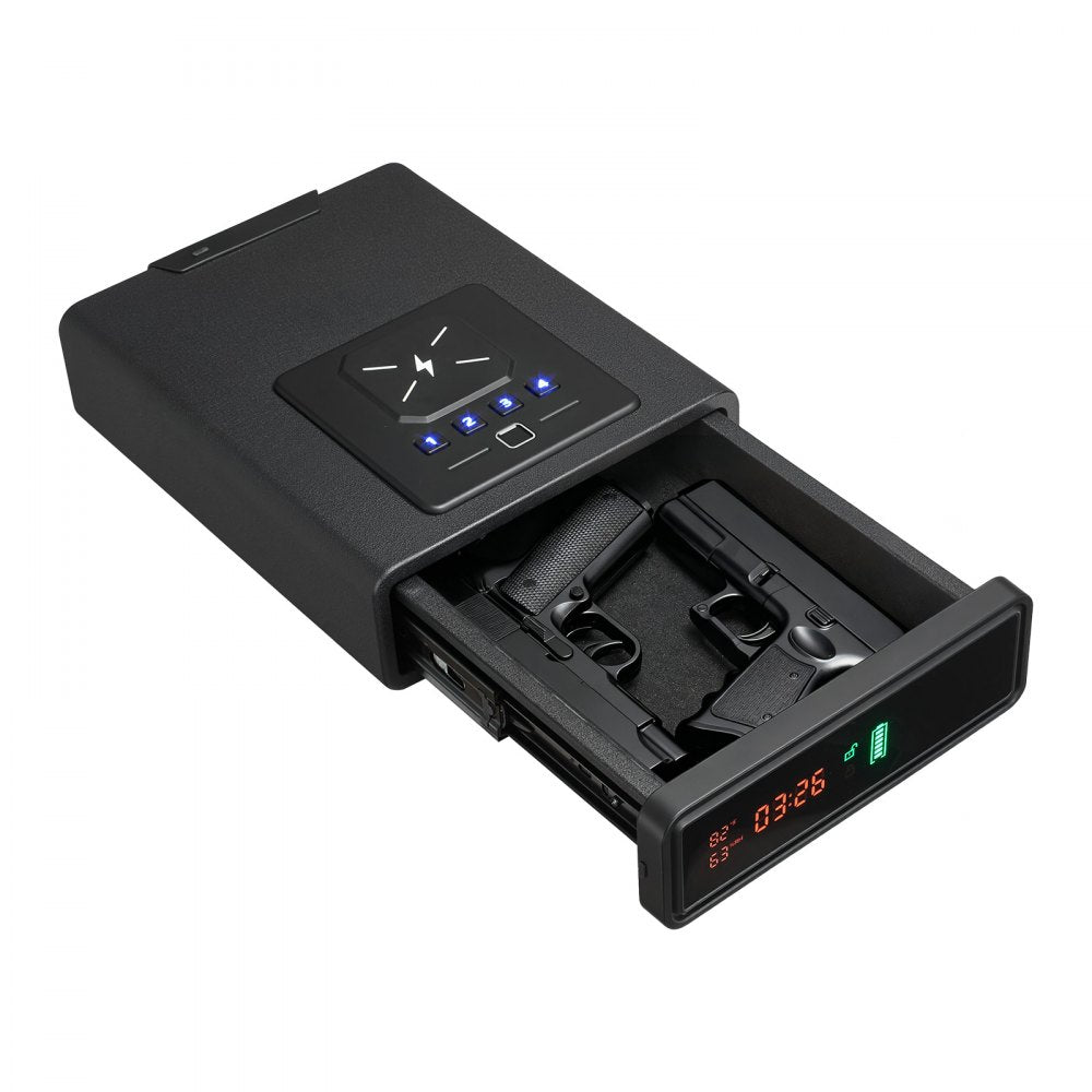 VEVOR Gun Safe, Pistol Handgun Drawer Safe with Fingerprint/Password/Key, 3-Way Quick Access Firearm Case Drawer with
