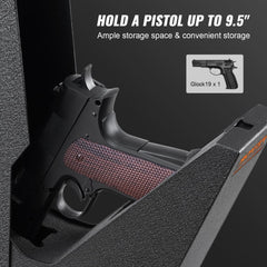 VEVOR Mounted Gun Safe for Pistols, Biometric Gun Safe with Three Quick Access Ways of Fingerprints, Passwords and