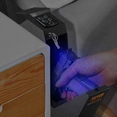 VEVOR Mounted Gun Safe for Pistols, Biometric Gun Safe with Three Quick Access Ways of Fingerprints, Passwords and