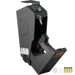 VEVOR Mounted Gun Safe for Pistols, Biometric Gun Safe with Three Quick Access Ways of Fingerprints, Passwords and
