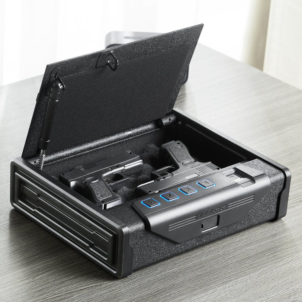 VEVOR Gun Safe for Pistols, Biometric Gun Safe with Three Quick Access Ways of Fingerprints, Passwords and Keys
